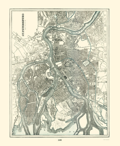 Historic Map - Saint Petersburg Russia - Rathbun 1893 - 23 x 28.17 - Vintage Wall Art