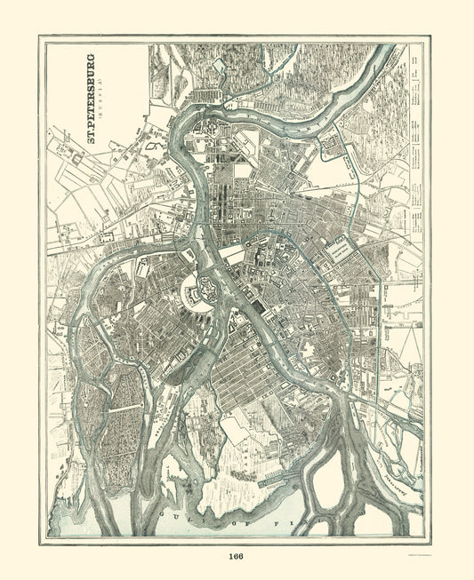 Historic Map - Saint Petersburg Russia - Rathbun 1893 - 23 x 28.17 - Vintage Wall Art