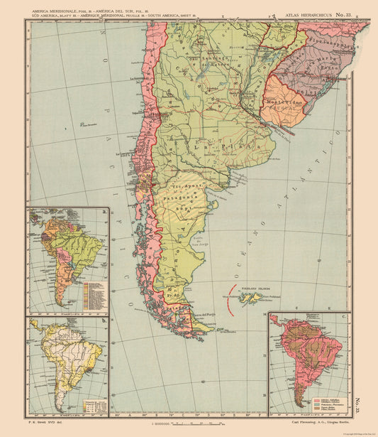 Historic Map - South America - Streit 1913- 23 x 26.55 - Vintage Wall Art