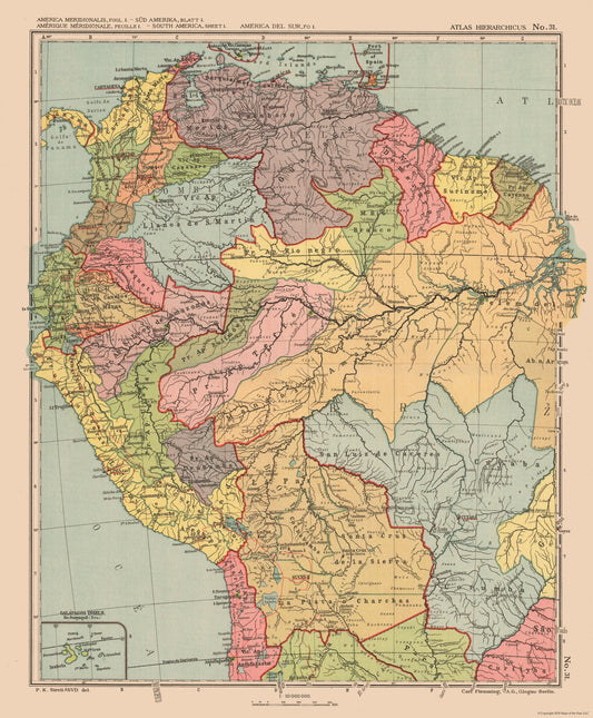 Historic Map - South America Northwest - Streit 1913 - 23 x 27.84 - Vintage Wall Art