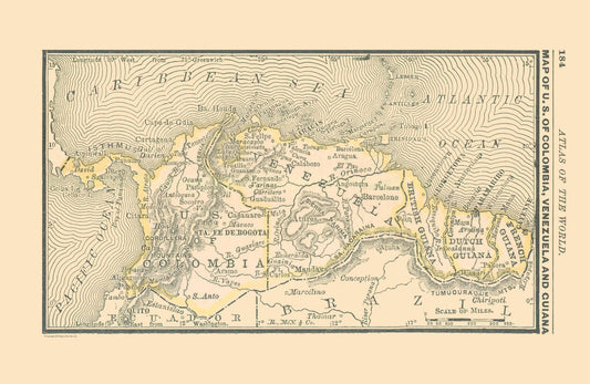 Historic Map - South America Southern - Alden 1886 - 35.33 x 23 - Vintage Wall Art