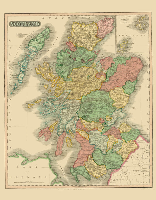 Historic Map - Scotland - Thomson 1817 - 23 x 29.37 - Vintage Wall Art