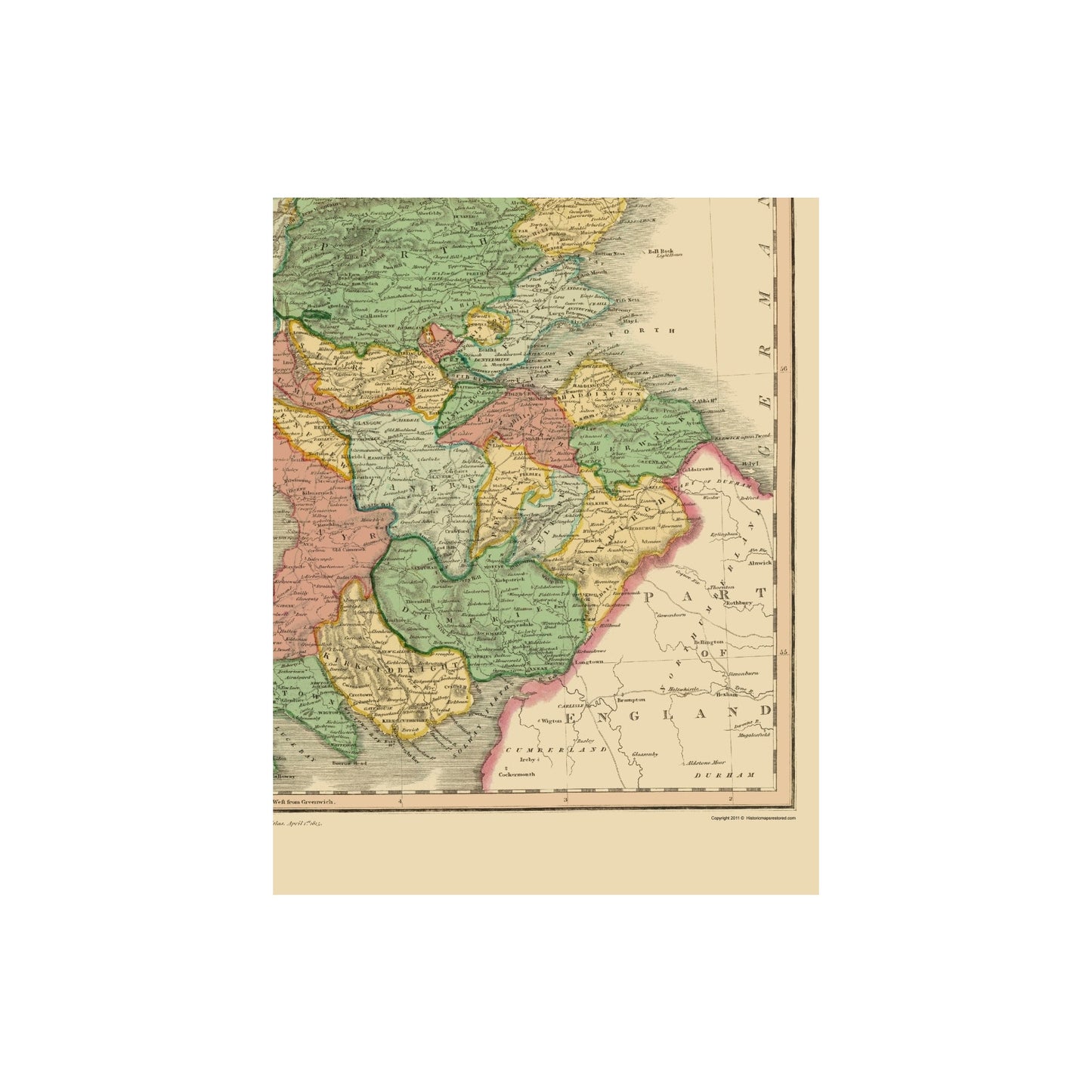 Historic Map - Scotland - Thomson 1817 - 23 x 29.37 - Vintage Wall Art