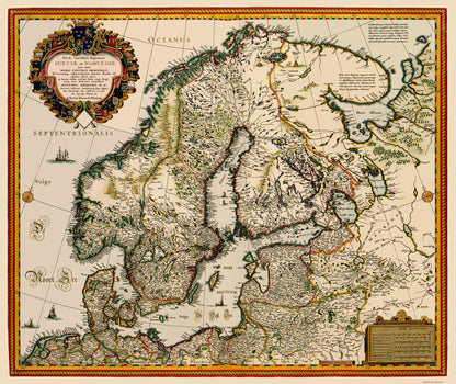 Historic Map - Scandinavia - Visscher 1656 - 23 x 27.34 - Vintage Wall Art