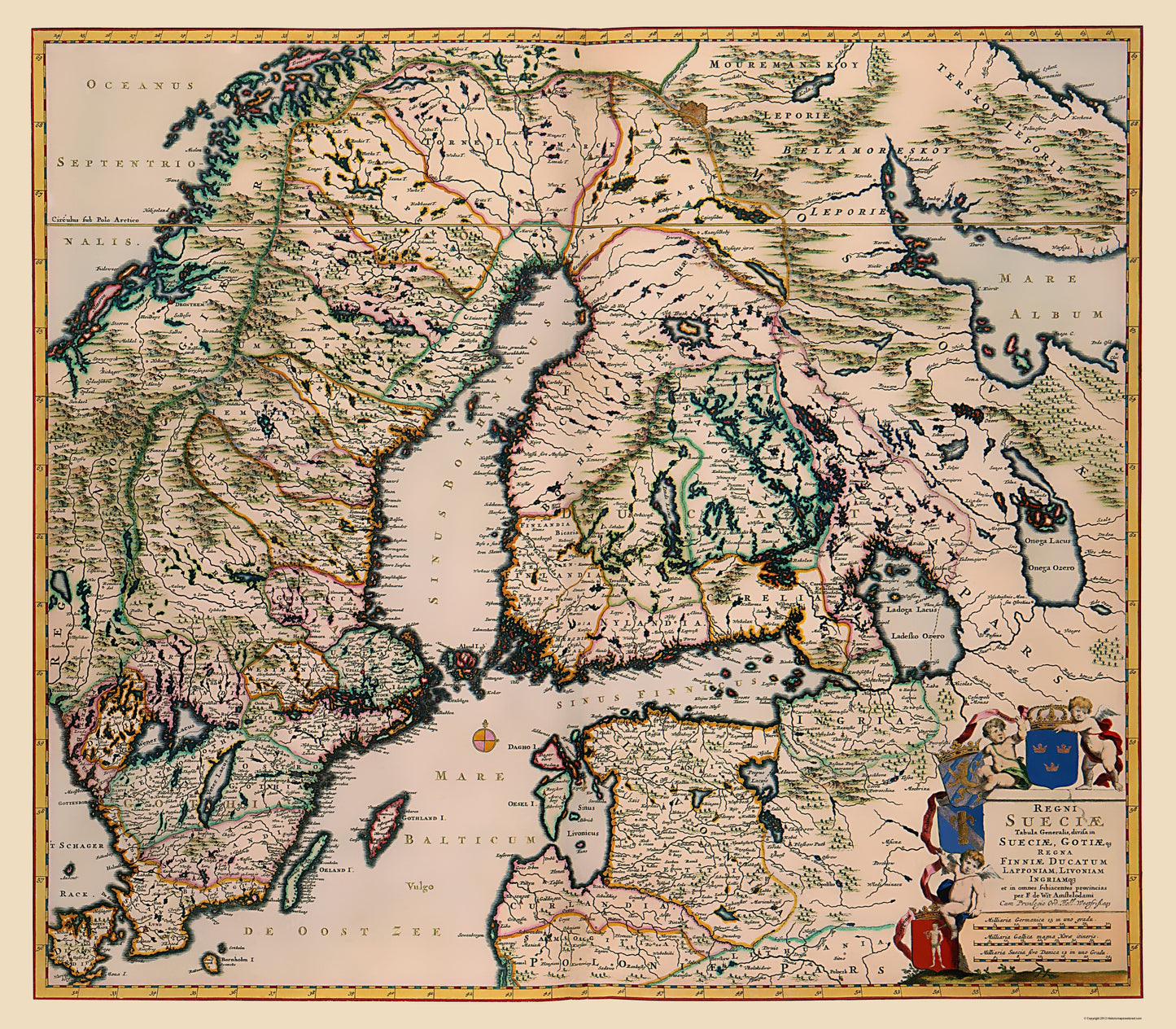 Historic Map - Scandinavia - De Wit 1688 - 23 x 26.29 - Vintage Wall Art