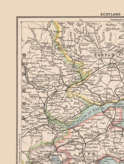 Historic Map - Scotland Southeast - Bartholomew 1892 - 23 x 30.37 - Vintage Wall Art