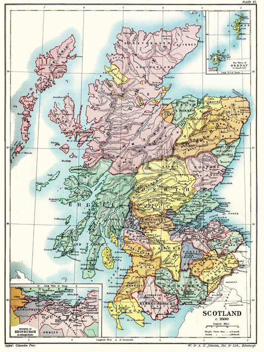 Historic Map - Scotland 1600 - Poole 1902 - 23 x 30.59 - Vintage Wall Art