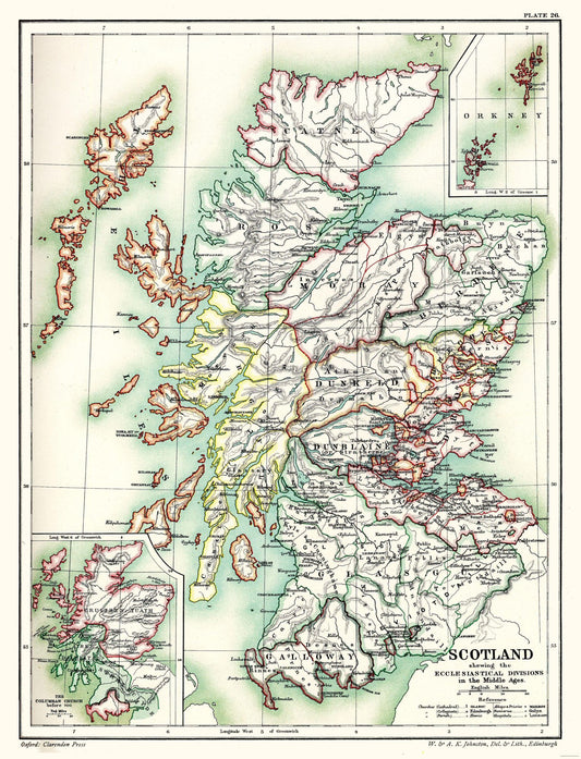 Historic Map - Scotland Religion - Poole 1902 - 23 x 30.08 - Vintage Wall Art