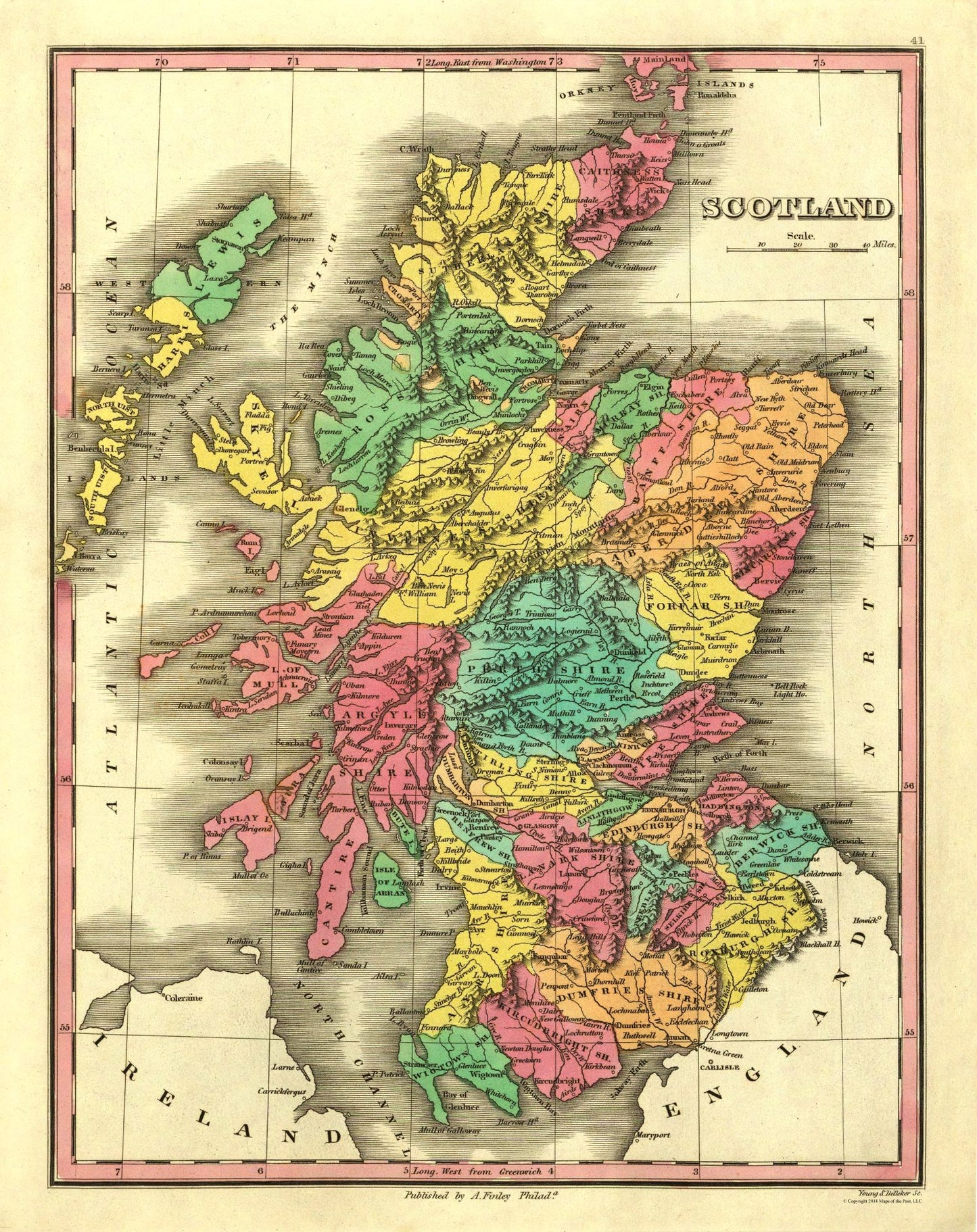 Historic Map - Scotland - Finley 1831 - 23 x 29.03 - Vintage Wall Art