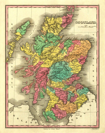 Historic Map - Scotland - Finley 1831 - 23 x 29.03 - Vintage Wall Art