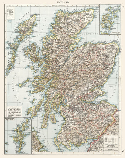 Historic Map - Scotland - 23 x 29.10 - Vintage Wall Art