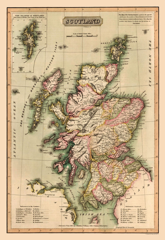 Historic Map - Scotland - Vallance 1814 - 23 x 33.35 - Vintage Wall Art