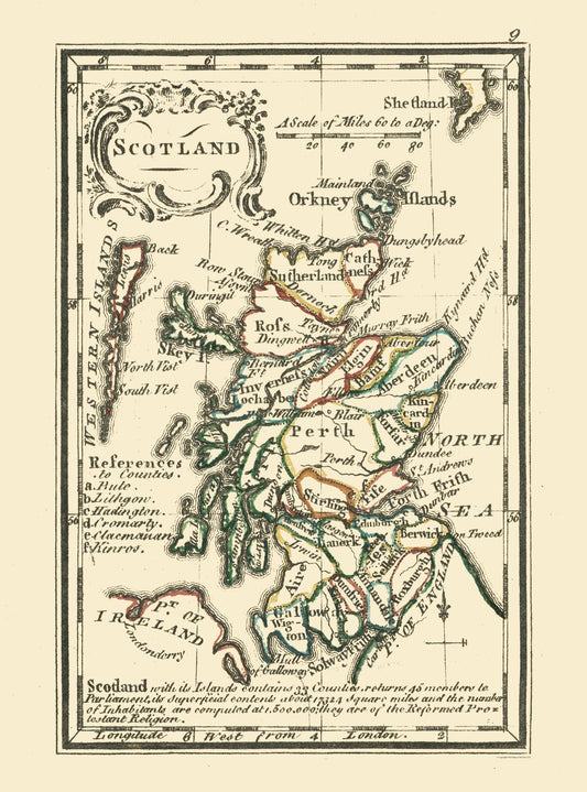 Historic Map - Scotland Old Regions - 23 x 31.03 - Vintage Wall Art