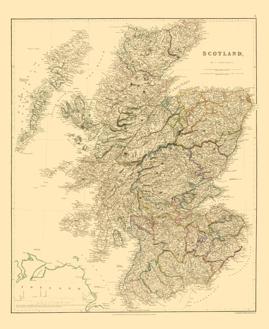Historic Map - Scotland - Arrowsmith 1834 - 23 x 28.13 - Vintage Wall Art