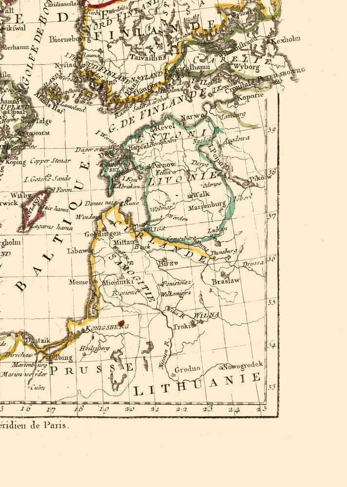 Historic Map - Denmark - Norway - Sweden - Santini 1794 - 23 x 32.31 - Vintage Wall Art