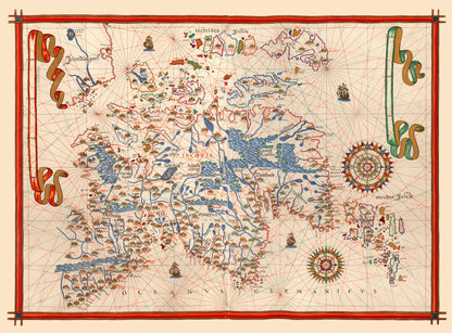 Historic Map - Scotland - Martines 1587 - 31.18 x 23 - Vintage Wall Art