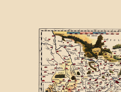 Historic Map - Poland Germany Czech Republic - Ortelius 1587 - 23 x 30 - Vintage Wall Art