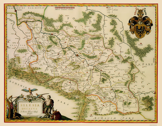 Historic Map - Poland Silesia Region - Blaeu 1635 - 23 x 29.46 - Vintage Wall Art