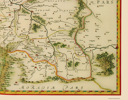 Historic Map - Poland Silesia Region - Blaeu 1635 - 23 x 29.46 - Vintage Wall Art