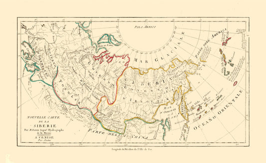 Historic Map - Siberia Russia - Santini 1794 - 37.64 x 23 - Vintage Wall Art