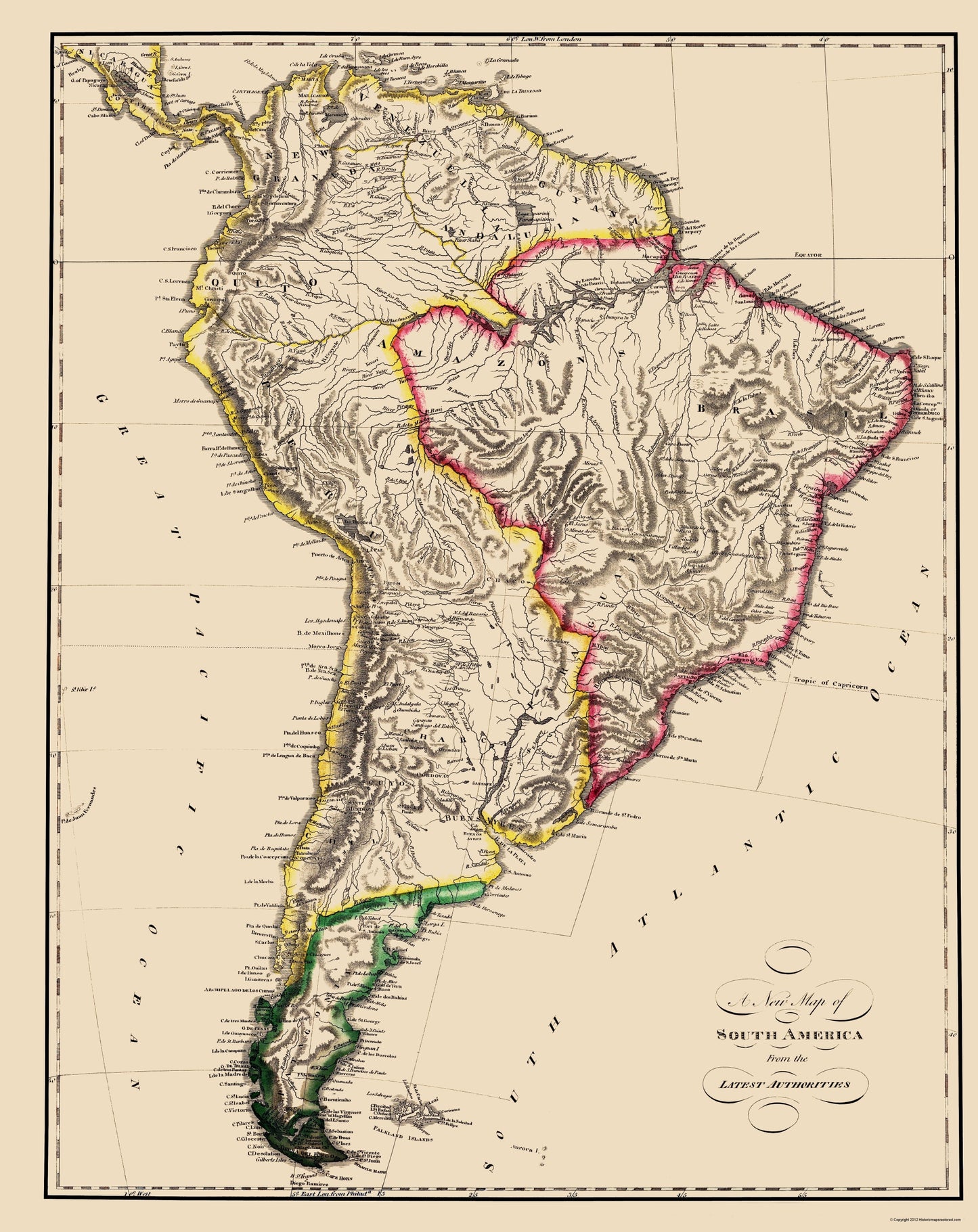 Historic Map - South America - Lewis 1817 - 23 x 29.00 - Vintage Wall Art