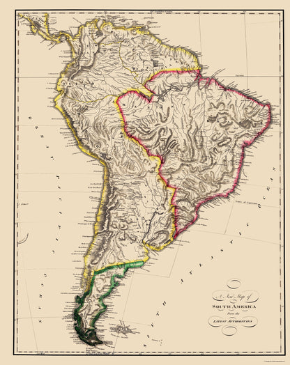 Historic Map - South America - Lewis 1817 - 23 x 29.00 - Vintage Wall Art