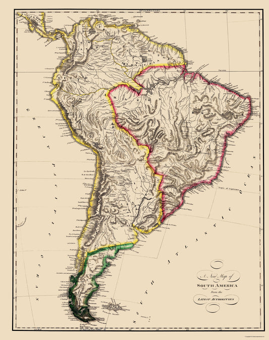 Historic Map - South America - Lewis 1817 - 23 x 29.00 - Vintage Wall Art