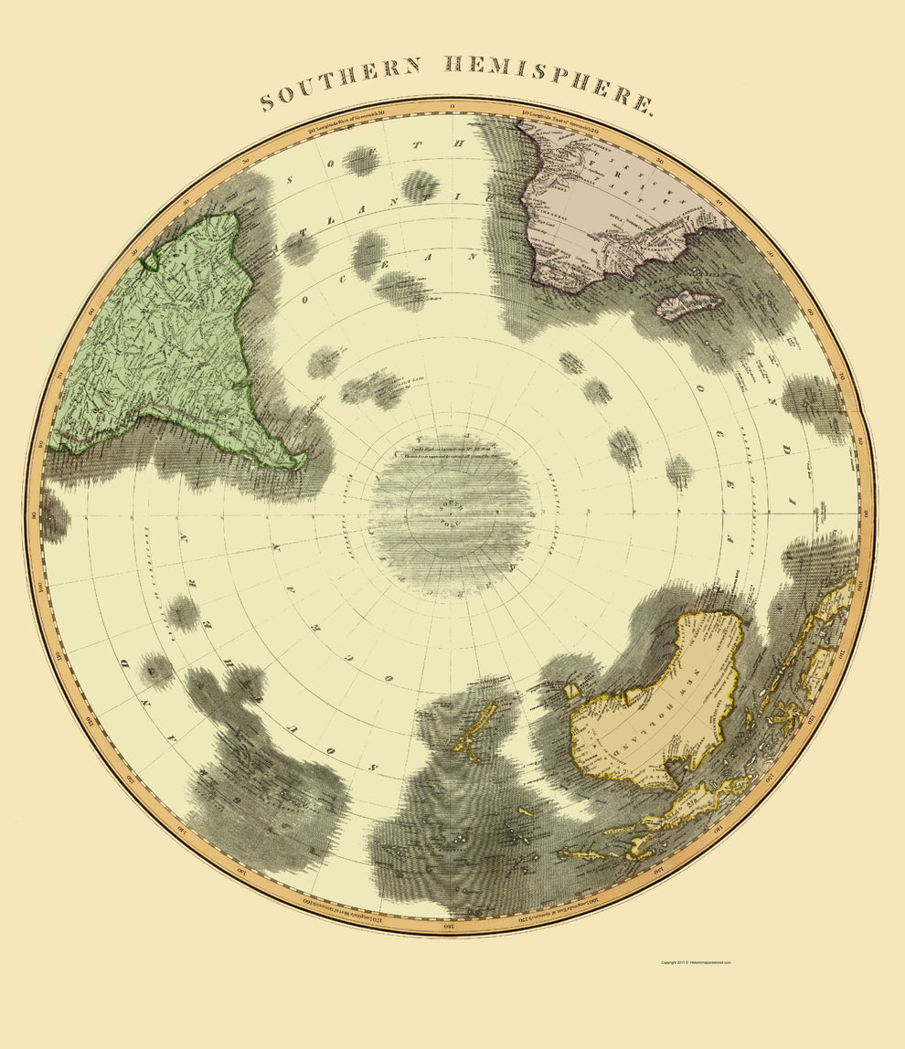 Historic Map - Southern Hemisphere - Thomson 1814 - Vintage Wall Art ...