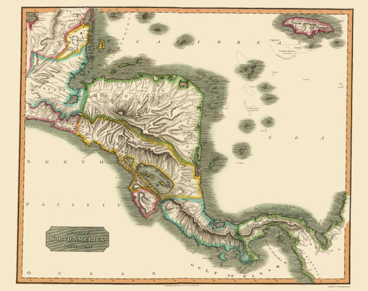 Historic Map - Spanish North America Southern - Thomson 1814 - 23 x 29 - Vintage Wall Art