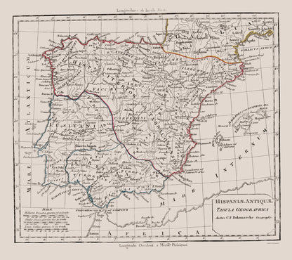 Historic Map - Spain Portugal - Delamarche 1790 - 23 x 25.86 - Vintage Wall Art