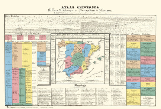 Historic Map - Spain Portugal - Johanneau 1831 - 23 x 34.03 - Vintage Wall Art