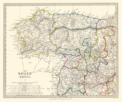 Historic Map - Spain 1 - Baldwin 1831 - 23 x 27.49 - Vintage Wall Art