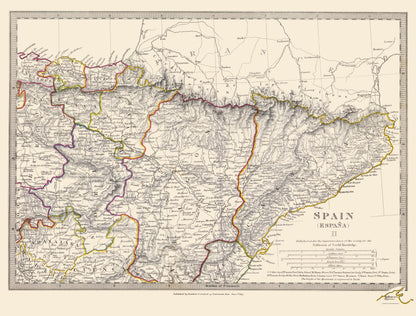 Historic Map - Spain 2 - Baldwin 1831 - 23 x 30.31 - Vintage Wall Art