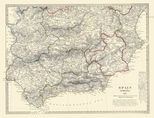 Historic Map - Spain 3 - Baldwin 1831 - 23 x 29.93 - Vintage Wall Art