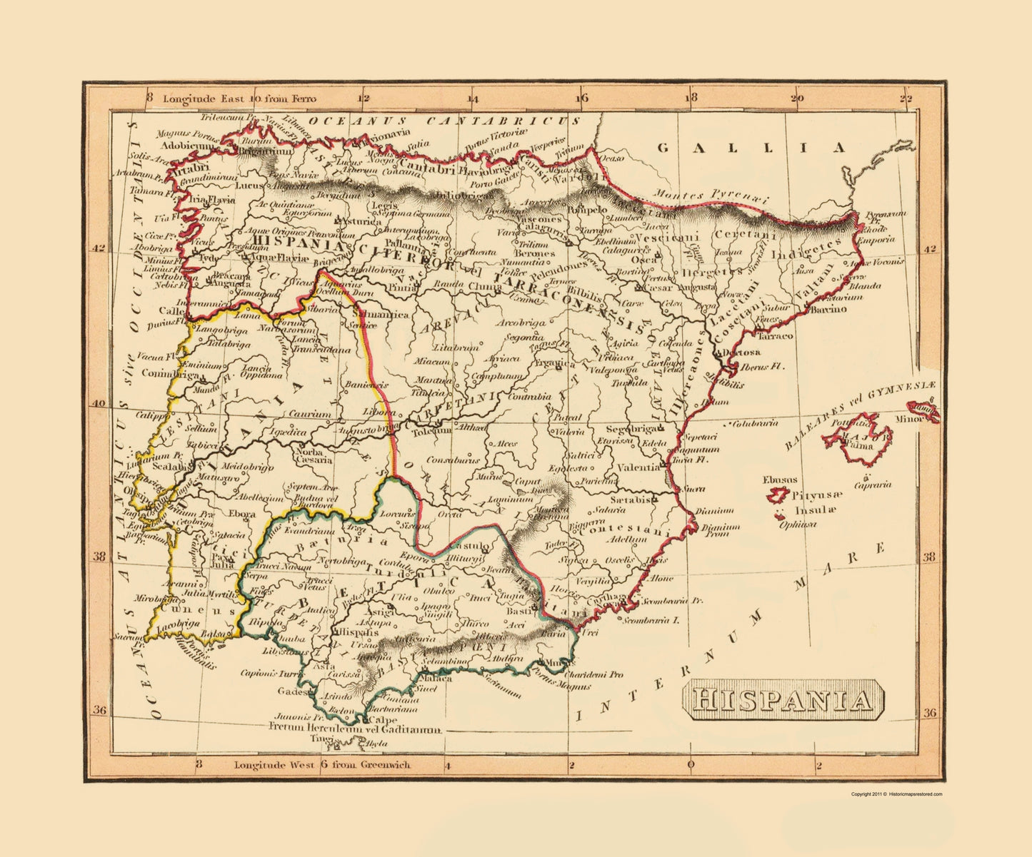 Historic Map - Spain Portugal - Thomas 1835 - 23 x 27.67 - Vintage Wall Art