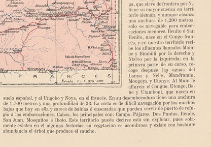 Historic Map - Guinea Rio Muni - Martin 1911 - 33.08 x 23 - Vintage Wall Art