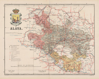 Historic Map - Alava Spain - Martin 1900 - 29.05 x 23 - Vintage Wall Art