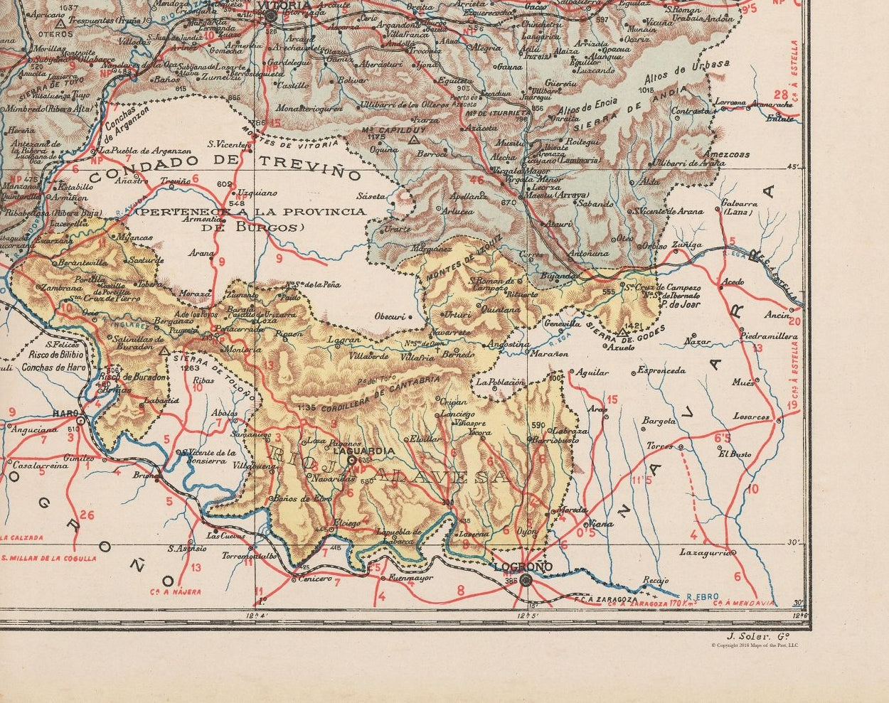 Historic Map - Alava Spain - Martin 1900 - 29.05 x 23 - Vintage Wall Art