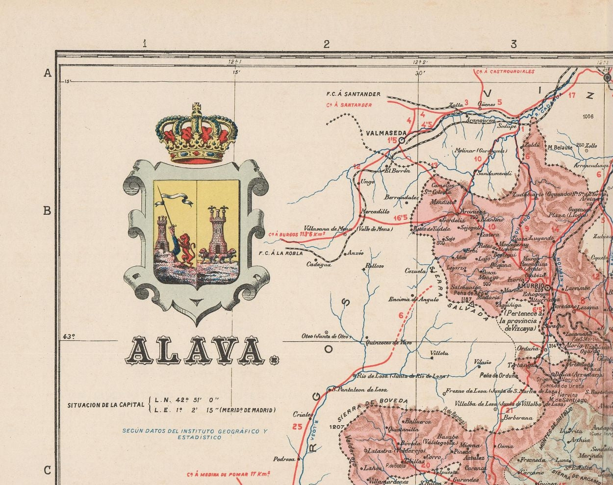 Historic Map - Alava Spain - Martin 1900 - 29.05 x 23 - Vintage Wall Art