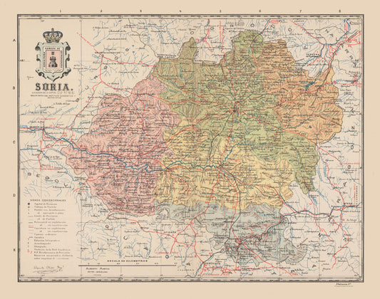 Historic Map - Soria Spain - Martin 1911 - 29.18 x 23 - Vintage Wall Art