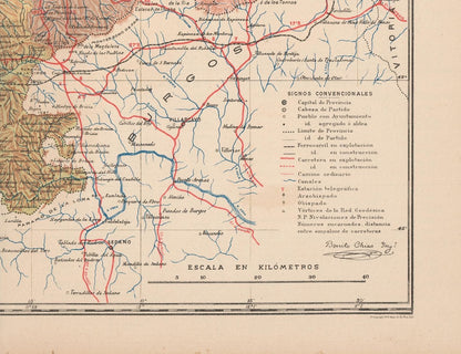 Historic Map - Santander Spain - Martin 1911 - 29.90 x 23 - Vintage Wall Art