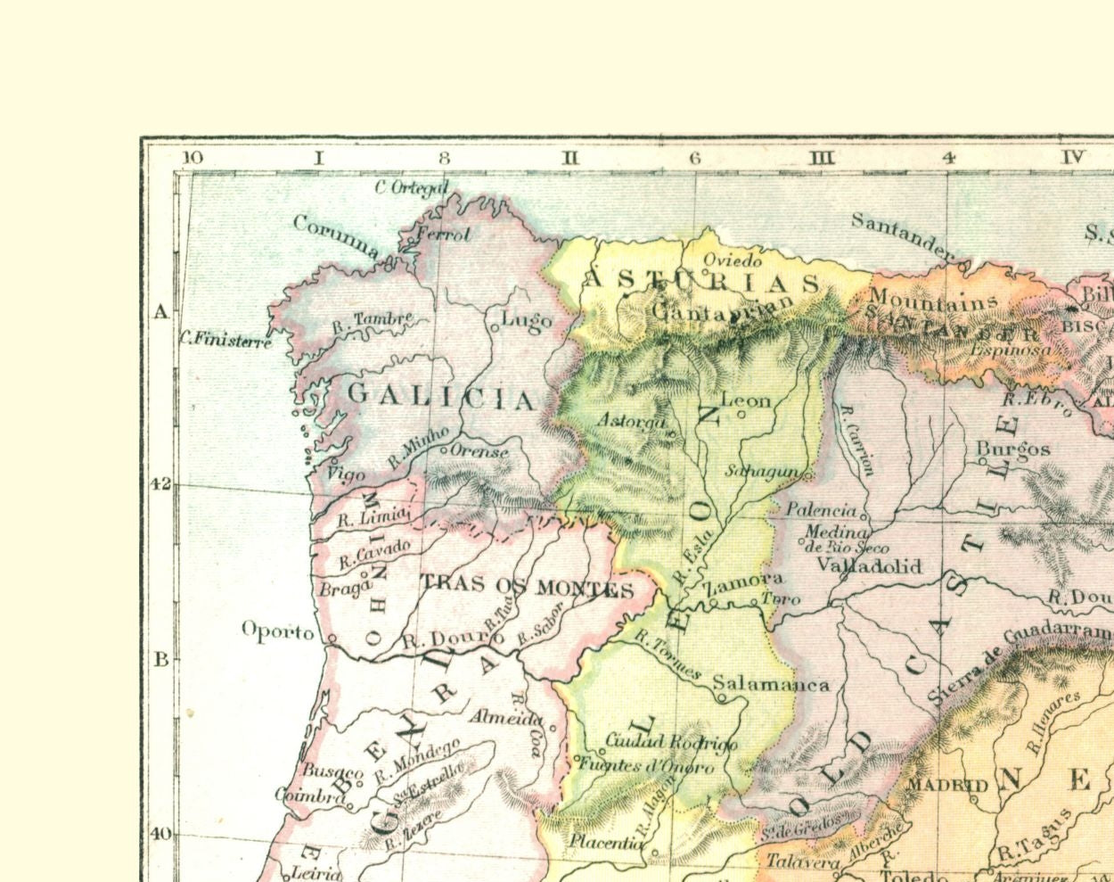 Historic Map - Spain Portugal - Gardiner 1902 - 29.06 x 23 - Vintage Wall Art