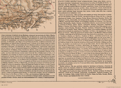 Historic Map - Seville Spain - Valverde 1880 - 31.56 x 23 - Vintage Wall Art