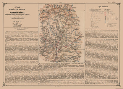 Historic Map - Palencia Spain - Valverde 1880 - 31.58 x 23 - Vintage Wall Art