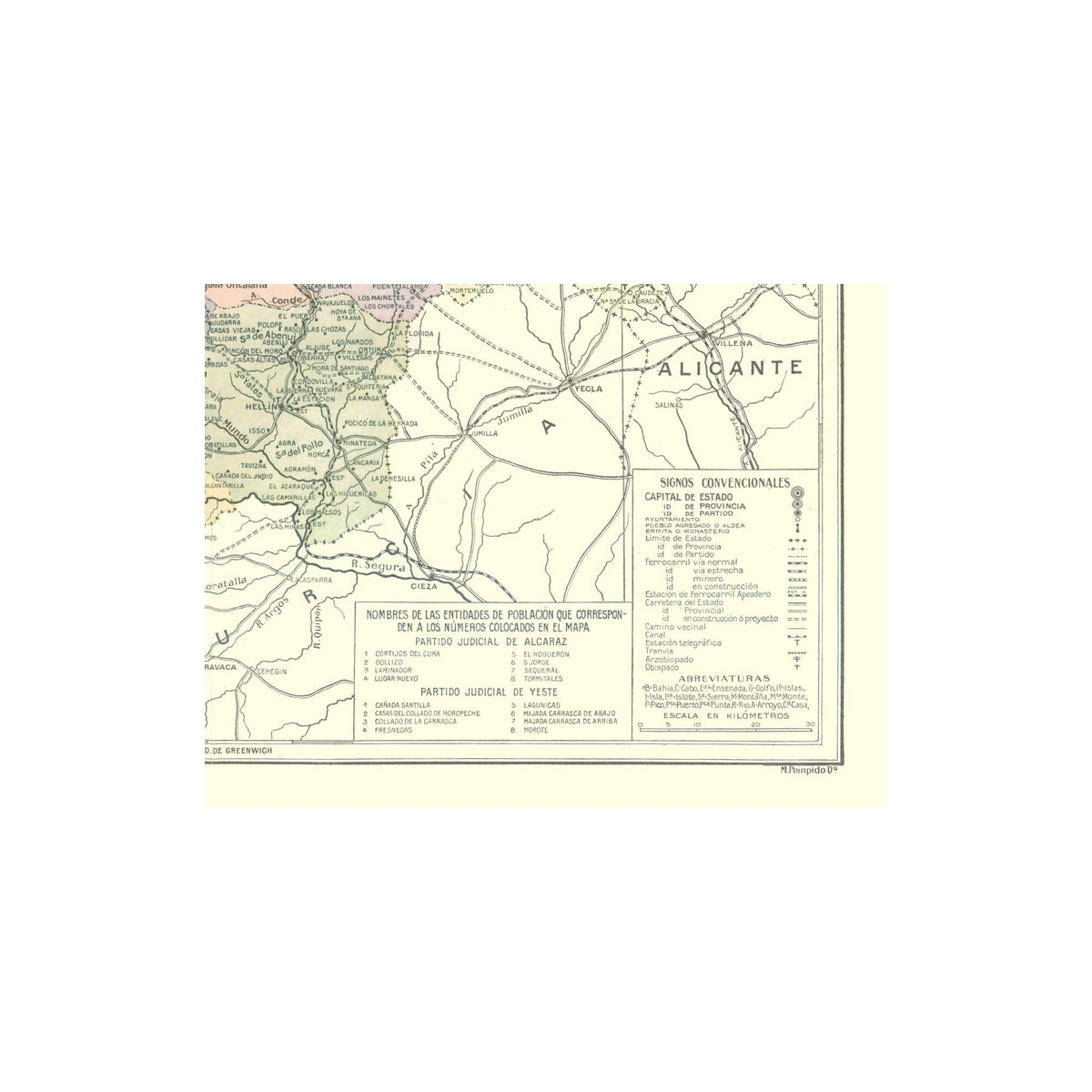 Calaceite Spain Map.pdf Historic Map - Albacete Province Spain - Pompido 1913 - Vintage Wall A ...