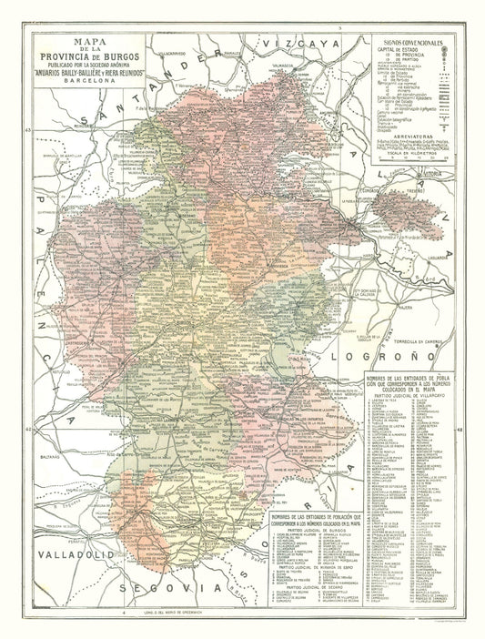 Historic Map - Burgos Province Spain - Pompido 1913 - 23 x 30.30 - Vintage Wall Art