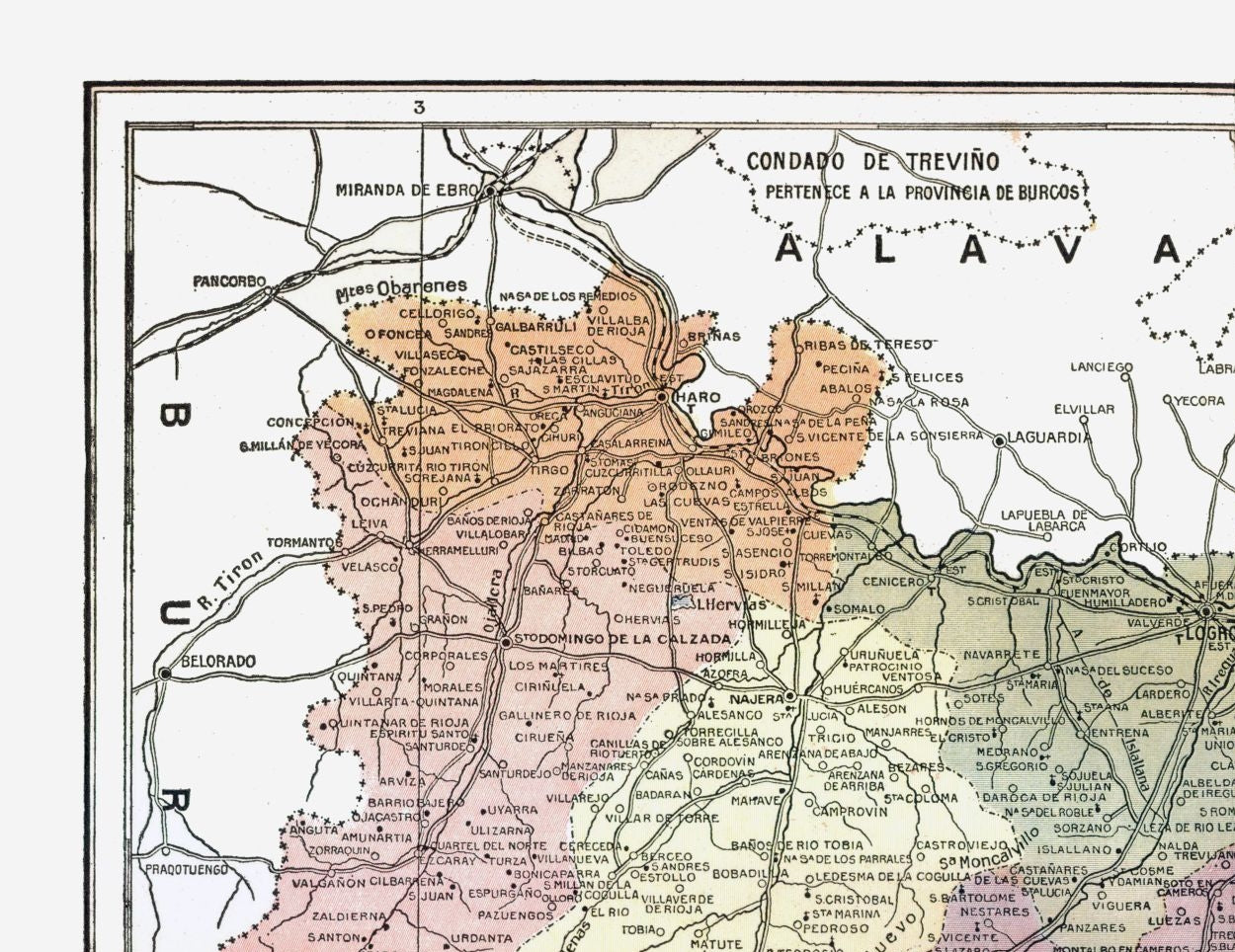 Historic Map - Logrono Spain - Pompido 1913 - 29.81 x 23 - Vintage Wal ...