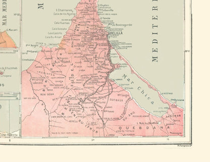 Historic Map - Spanish Possessions in North Africa - Pompido 1913 - 29.75 x 23 - Vintage Wall Art