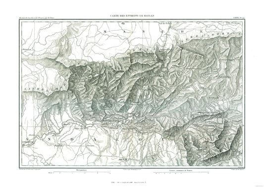 Historic Map - Bailen Spain - Thiers 1866 - 32.44 x 23 - Vintage Wall Art