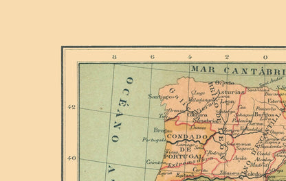 Historic Map - Spain 1072 AD to 1157 AD - Artero 1879 - 36.29 x 23 - Vintage Wall Art